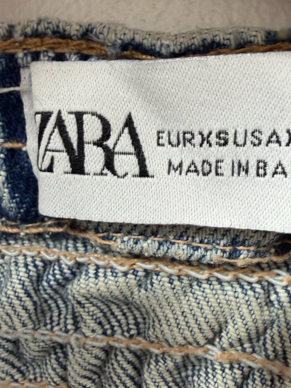 ZARA Denim Corset Jumpsuit Strapless Wide Leg Jeans Women’s XS Trendy Y2K - Picture 7 of 12